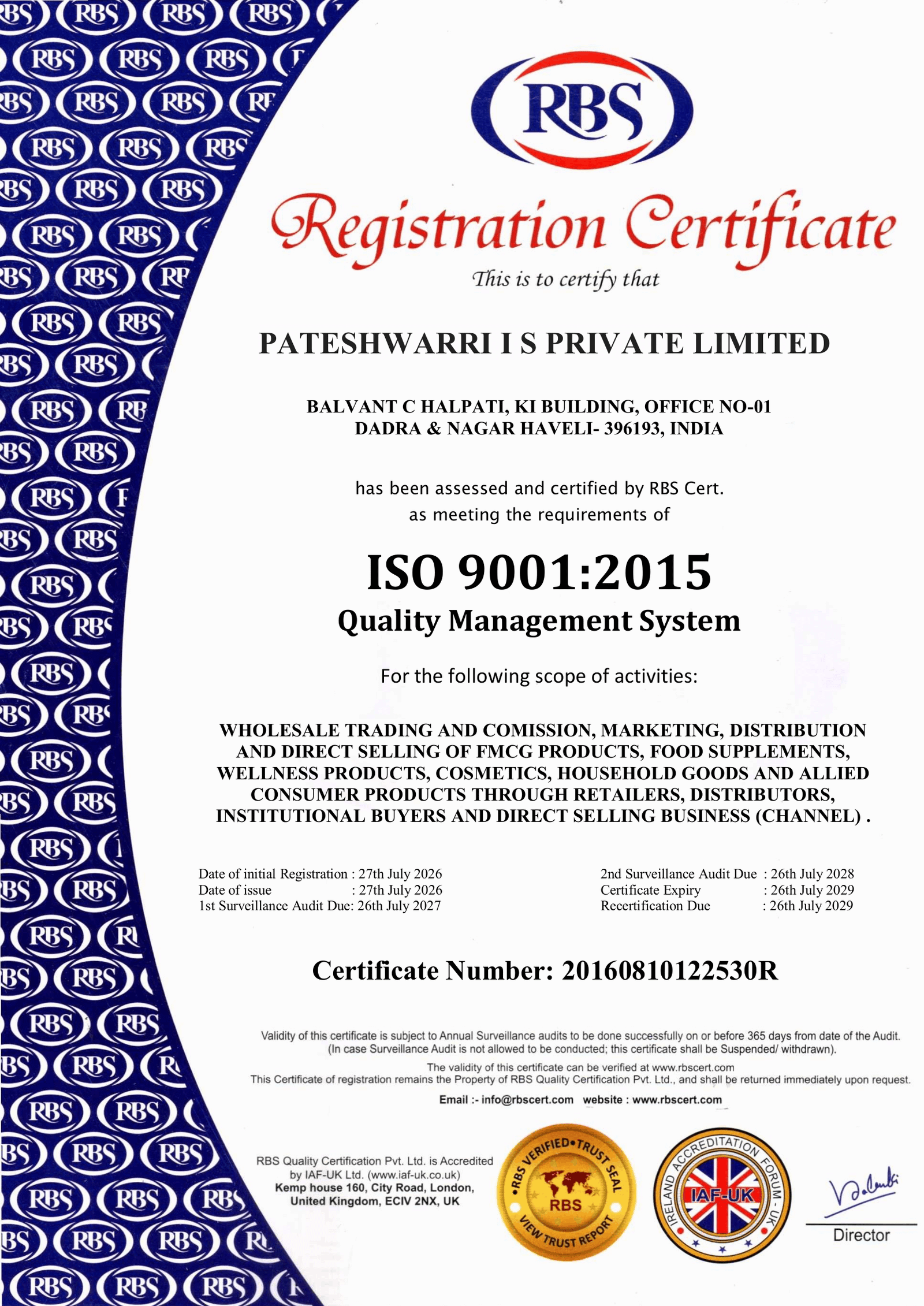 PATESHWARRI I S PRIVATE LIMITED Legal Document 6